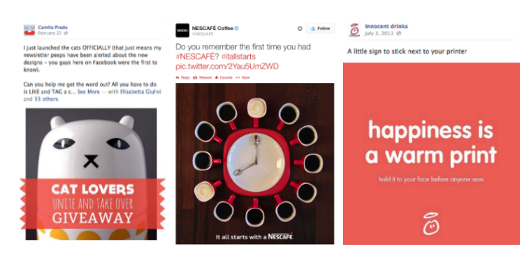 Visual updates by brands on social media