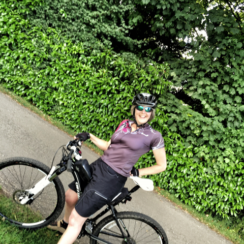 Julia on her bike