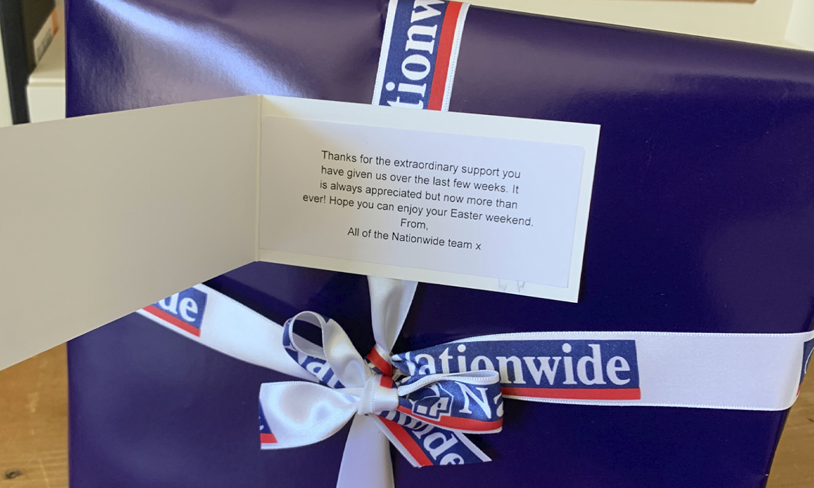 Thank you gift and note from Nationwide