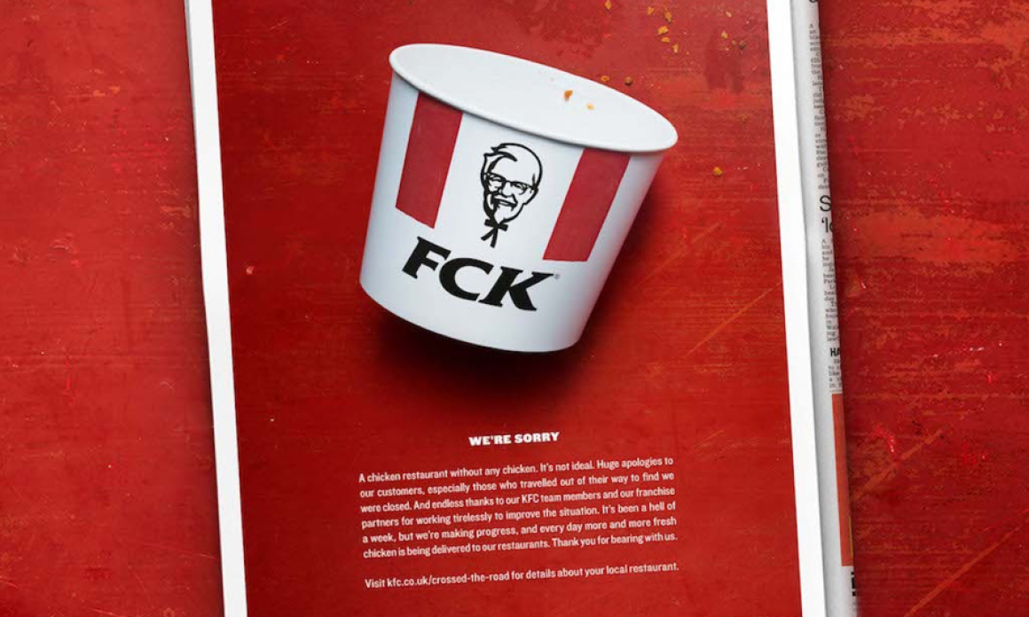 Image of KFC's 'FCK' press ad
