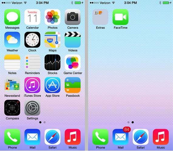 The beta of iOS7 for iPhone