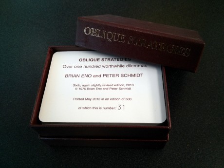 Brian Eno's Oblique Strategies